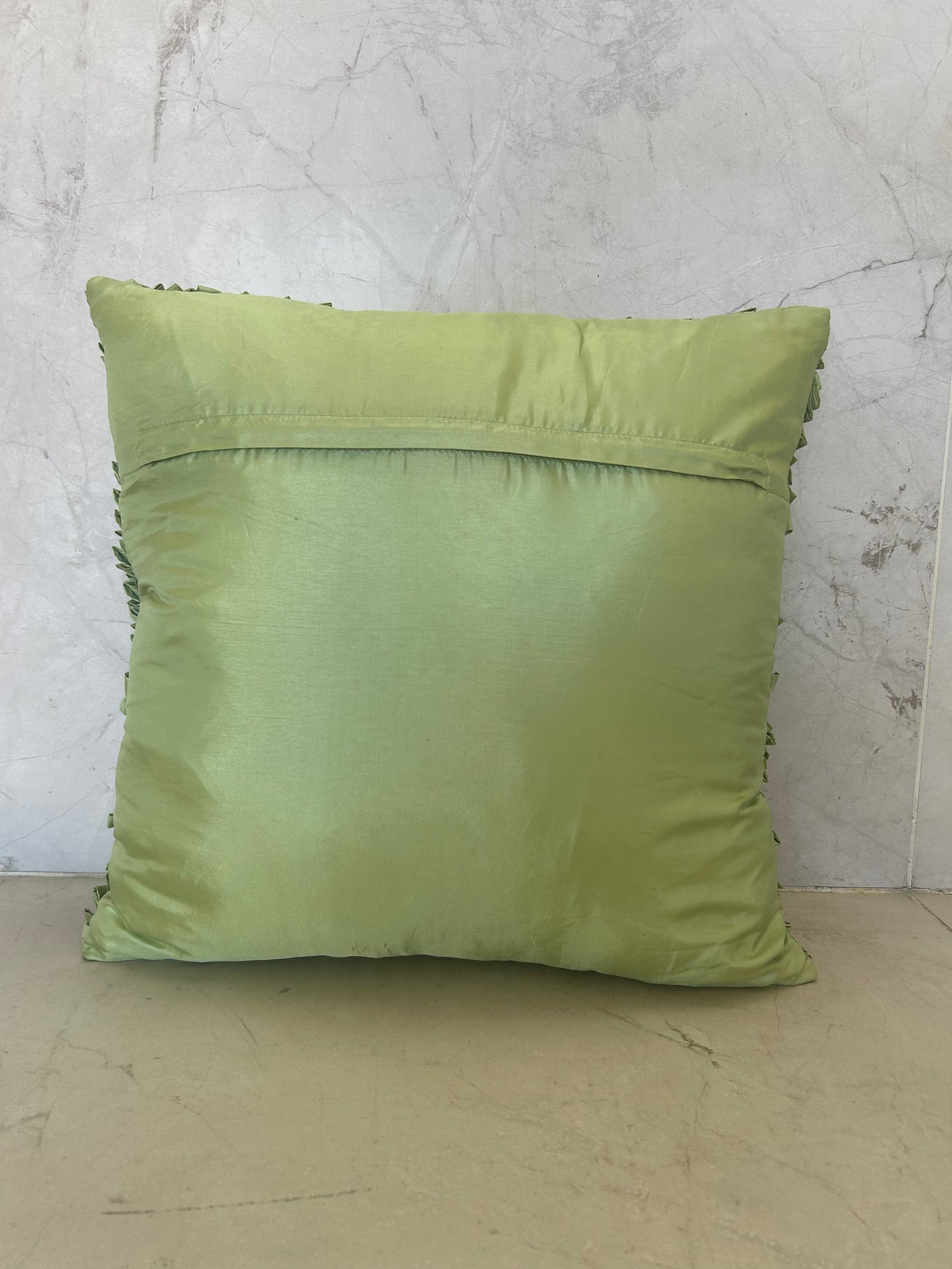 Ruffled Green Scatter Cushion