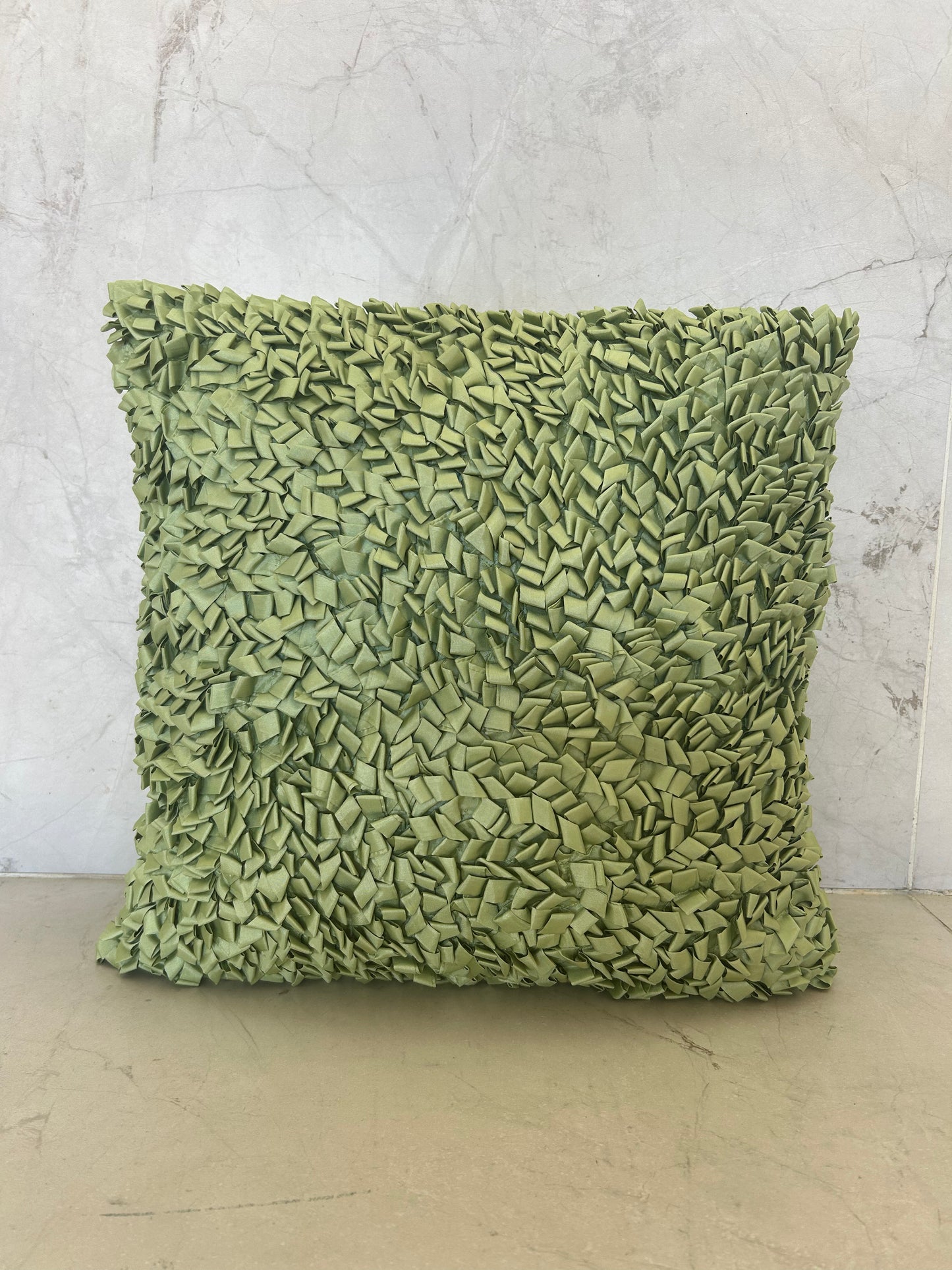 Ruffled Green Scatter Cushion